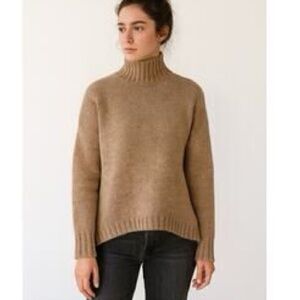 Shaina Mote Cropped Turtleneck Baby Alpaca Sweater | Small | Brown